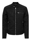 ONSGUS FAUX SUEDE RACER JACKET OTW black