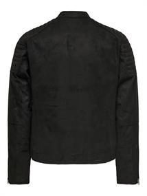 ONSGUS FAUX SUEDE RACER JACKET OTW black