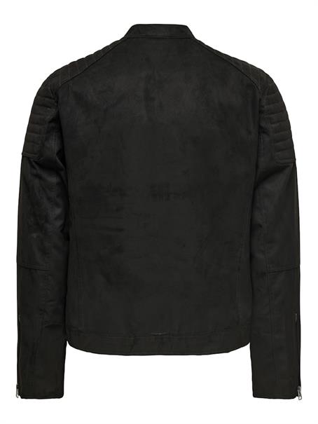 ONSGUS FAUX SUEDE RACER JACKET OTW NOOS black