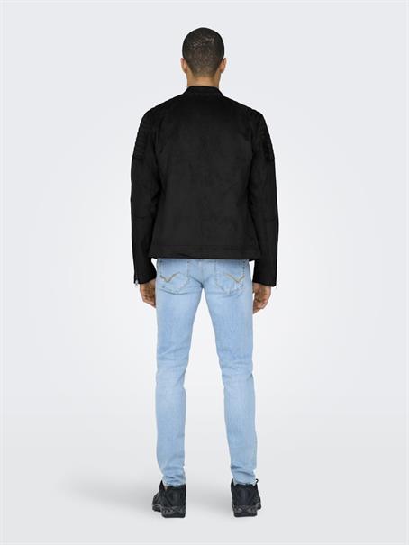 ONSGUS FAUX SUEDE RACER JACKET OTW NOOS black