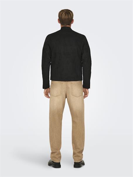 ONSGUS FAUX SUEDE RACER JACKET OTW NOOS black