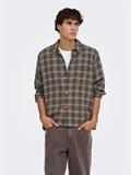 ONSHALE FLANNEL CHECK SHIRT RLX FIT NOOS grey pinstripe