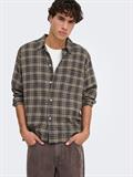 ONSHALE FLANNEL CHECK SHIRT RLX FIT NOOS grey pinstripe