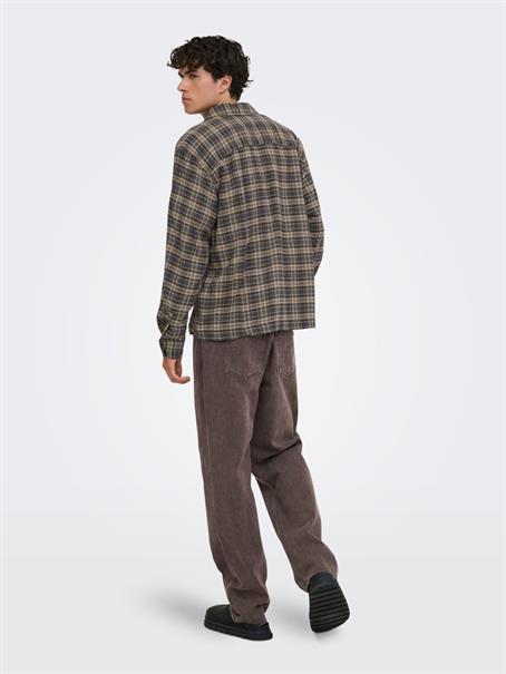 ONSHALE FLANNEL CHECK SHIRT RLX FIT NOOS grey pinstripe