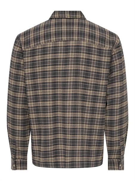 ONSHALE FLANNEL CHECK SHIRT RLX FIT NOOS grey pinstripe