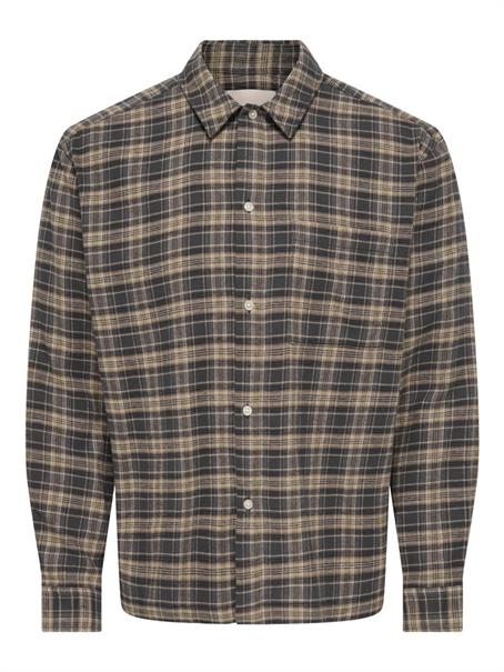 ONSHALE FLANNEL CHECK SHIRT RLX FIT NOOS grey pinstripe