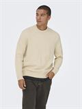 ONSJAMES RLX CREW KNIT NOOS oatmeal