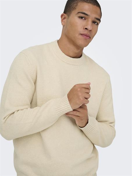ONSJAMES RLX CREW KNIT NOOS oatmeal