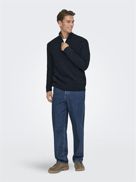 ONSJOIN REG LS HIGH NECK KNIT CAMP dark sapphire