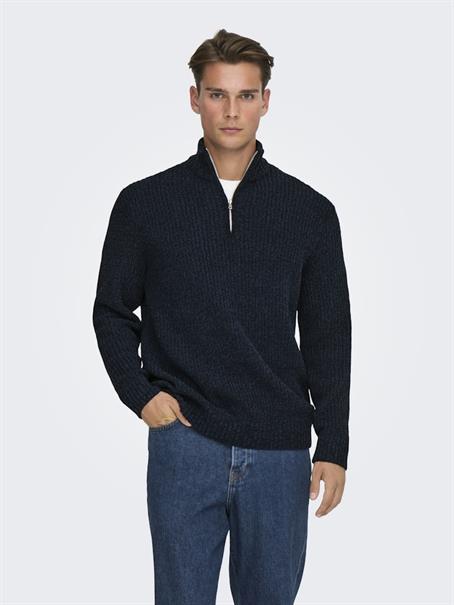 ONSJOIN REG LS HIGH NECK KNIT CAMP dark sapphire