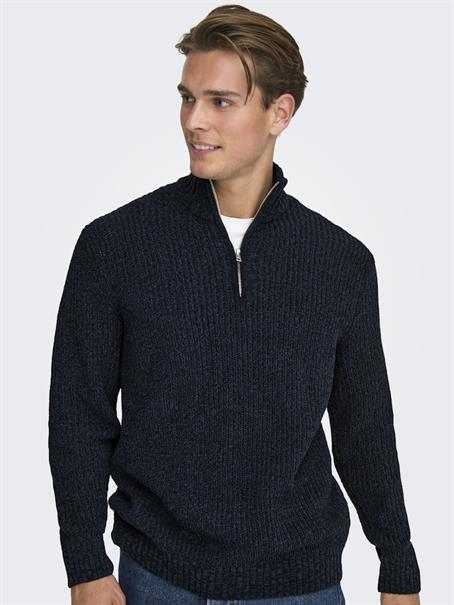 ONSJOIN REG LS HIGH NECK KNIT CAMP dark sapphire