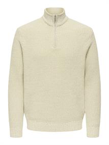 ONSJOIN REG LS HIGH NECK KNIT CAMP egret