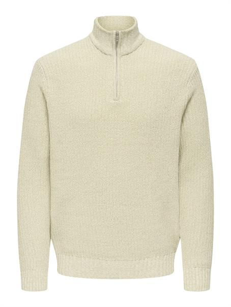 ONSJOIN REG LS HIGH NECK KNIT CAMP egret