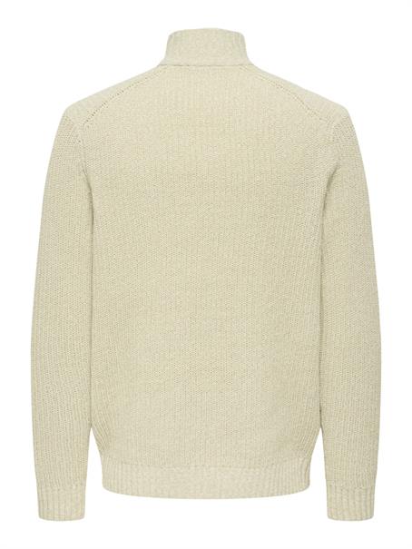 ONSJOIN REG LS HIGH NECK KNIT CAMP egret