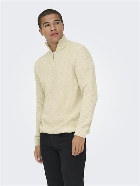 ONSJOIN REG LS HIGH NECK KNIT CAMP egret