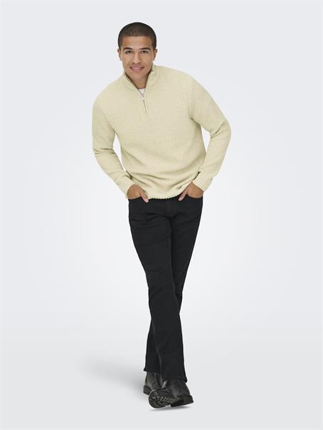 ONSJOIN REG LS HIGH NECK KNIT CAMP egret