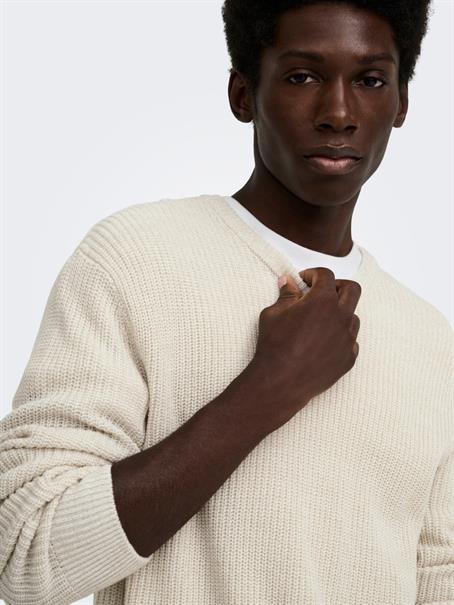 ONSJONAS REG CREW NECK KNIT egret
