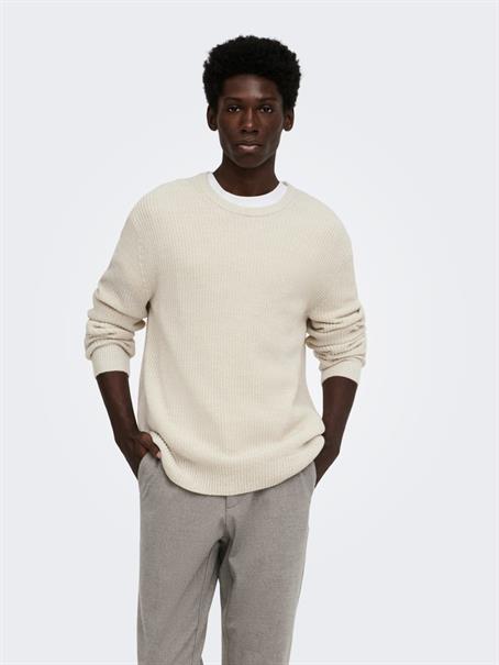 ONSJONAS REG CREW NECK KNIT egret