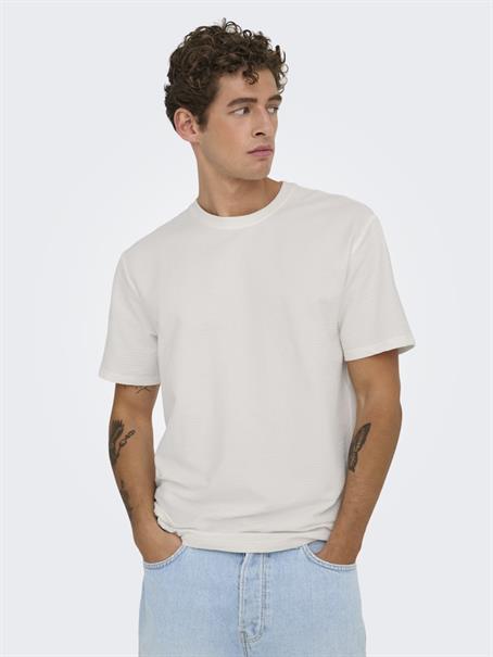 ONSKIAN LIFE REG SEERSUCKER SS TEE NOOS cloud dancer
