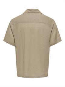 ONSLAURENCE LINEN RESORT COLLAR SS NOOS chinchilla