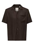 ONSLAURENCE LINEN RESORT COLLAR SS NOOS coffee bean