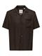 ONSLAURENCE LINEN RESORT COLLAR SS NOOS coffee bean