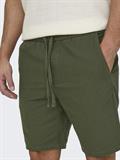 ONSLINUS 0007 COT LIN SHORTS NOOS olive night