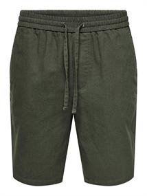ONSLINUS 0007 COT LIN SHORTS NOOS olive night