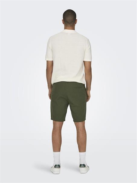 ONSLINUS 0007 COT LIN SHORTS NOOS olive night