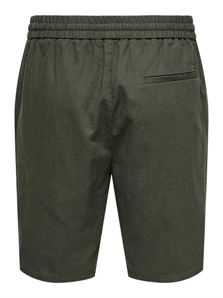 ONSLINUS 0007 COT LIN SHORTS NOOS olive night