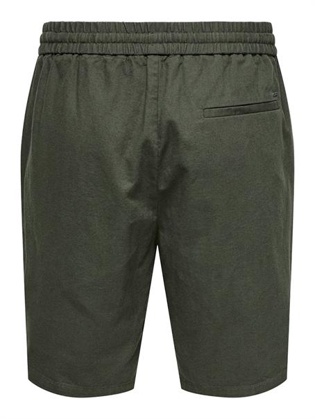 ONSLINUS 0007 COT LIN SHORTS NOOS olive night