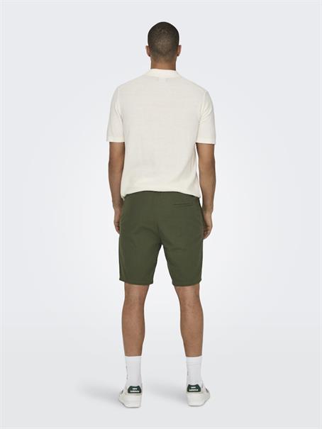 ONSLINUS 0007 COT LIN SHORTS NOOS olive night