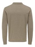 ONSLOUI REG 12 LS MEL POLO KNIT NOOS desert taupe