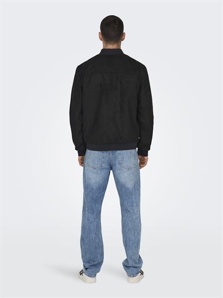 ONSLUCAS FAKE SUEDE BOMBER OTW NOOS black