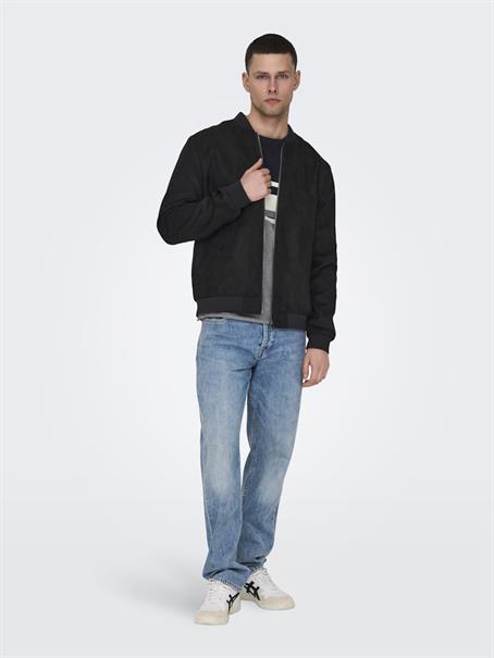 ONSLUCAS FAKE SUEDE BOMBER OTW NOOS black