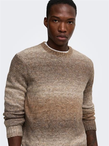ONSMACK GRADIANT REG CREW KNIT coffee bean