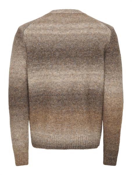 ONSMACK GRADIANT REG CREW KNIT coffee bean