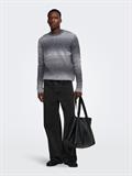 ONSMACK GRADIANT REG CREW KNIT grey pinstripe