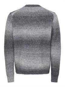 ONSMACK GRADIANT REG CREW KNIT grey pinstripe