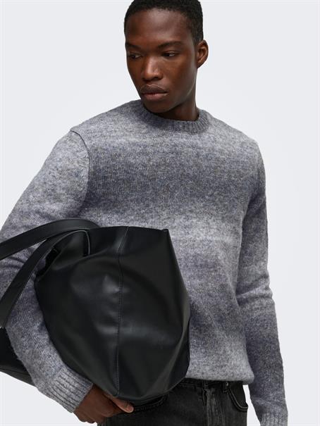 ONSMACK GRADIANT REG CREW KNIT grey pinstripe