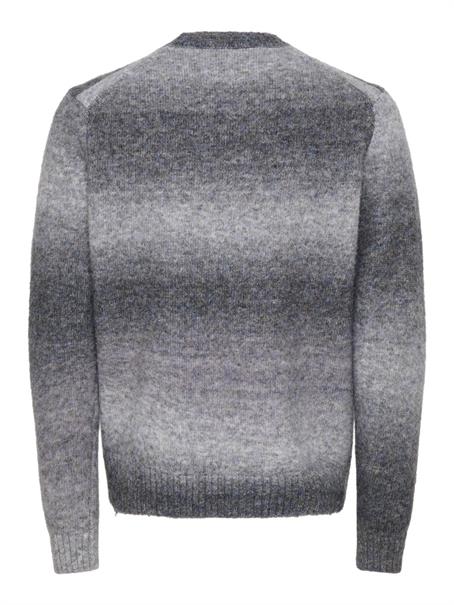 ONSMACK GRADIANT REG CREW KNIT grey pinstripe