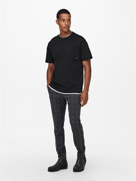 ONSMARK SLIM CHECK PANTS 9887 NOOS black