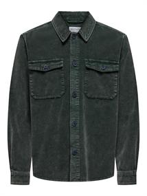 ONSMARLON 8W WASH CORD OVERSHIRT darkest spruce