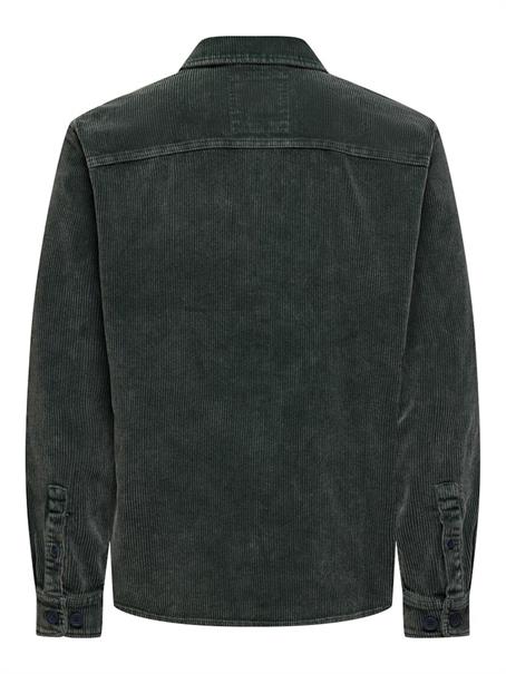 ONSMARLON 8W WASH CORD OVERSHIRT darkest spruce