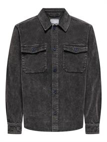 ONSMARLON 8W WASH CORD OVERSHIRT grey pinstripe