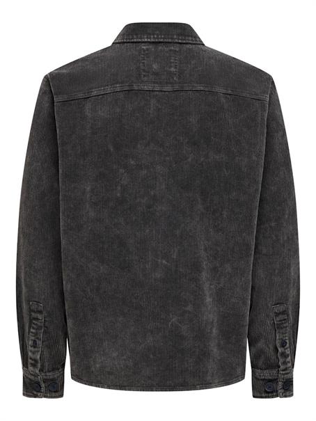 ONSMARLON 8W WASH CORD OVERSHIRT grey pinstripe