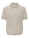 ONSMATTEO REG SS ZIP POLO cloud dancer