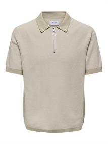 ONSMATTEO REG SS ZIP POLO cloud dancer