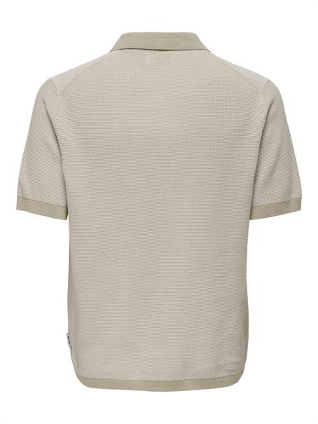 ONSMATTEO REG SS ZIP POLO cloud dancer