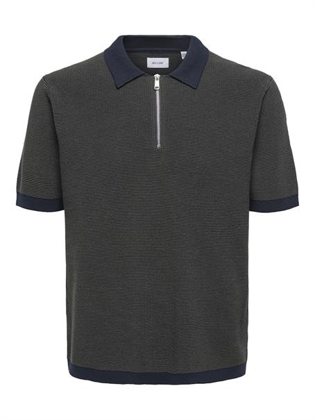 ONSMATTEO REG SS ZIP POLO dark sapphire